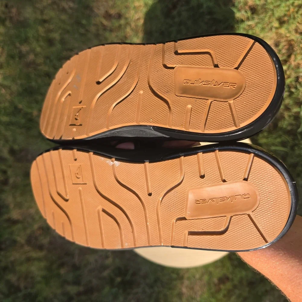 Quiksilver Mens Carver Squish Sandals Black Flip Flops Hydrobound Support